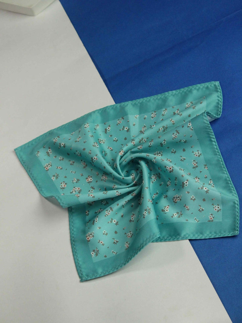 Turquoise Floral Pocket Square - TOSSIDO