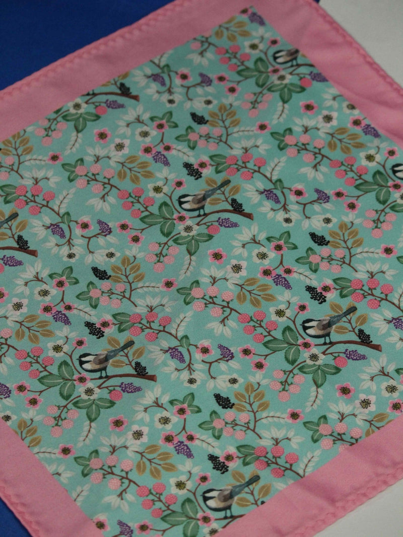 Turquoise Floral Pocket Square - TOSSIDO
