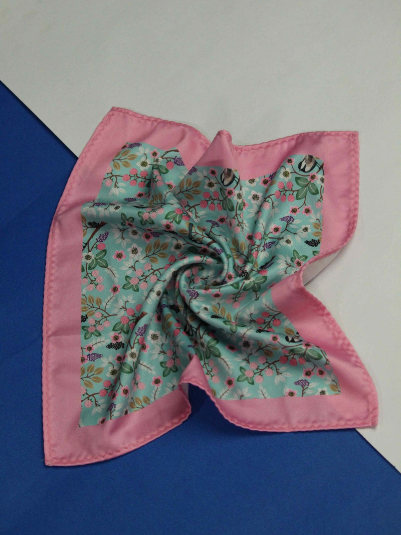 Turquoise Floral Pocket Square - TOSSIDO