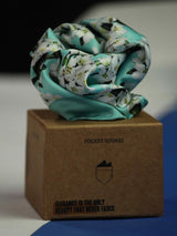 Turquoise Floral Pocket Square - TOSSIDO