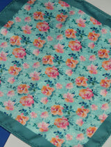 Turquoise Floral Pocket Square - TOSSIDO