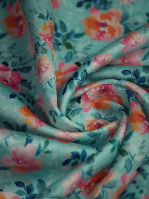Turquoise Floral Pocket Square - TOSSIDO
