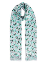 Turquoise Floral Stole & Pocket Square Set - TOSSIDO
