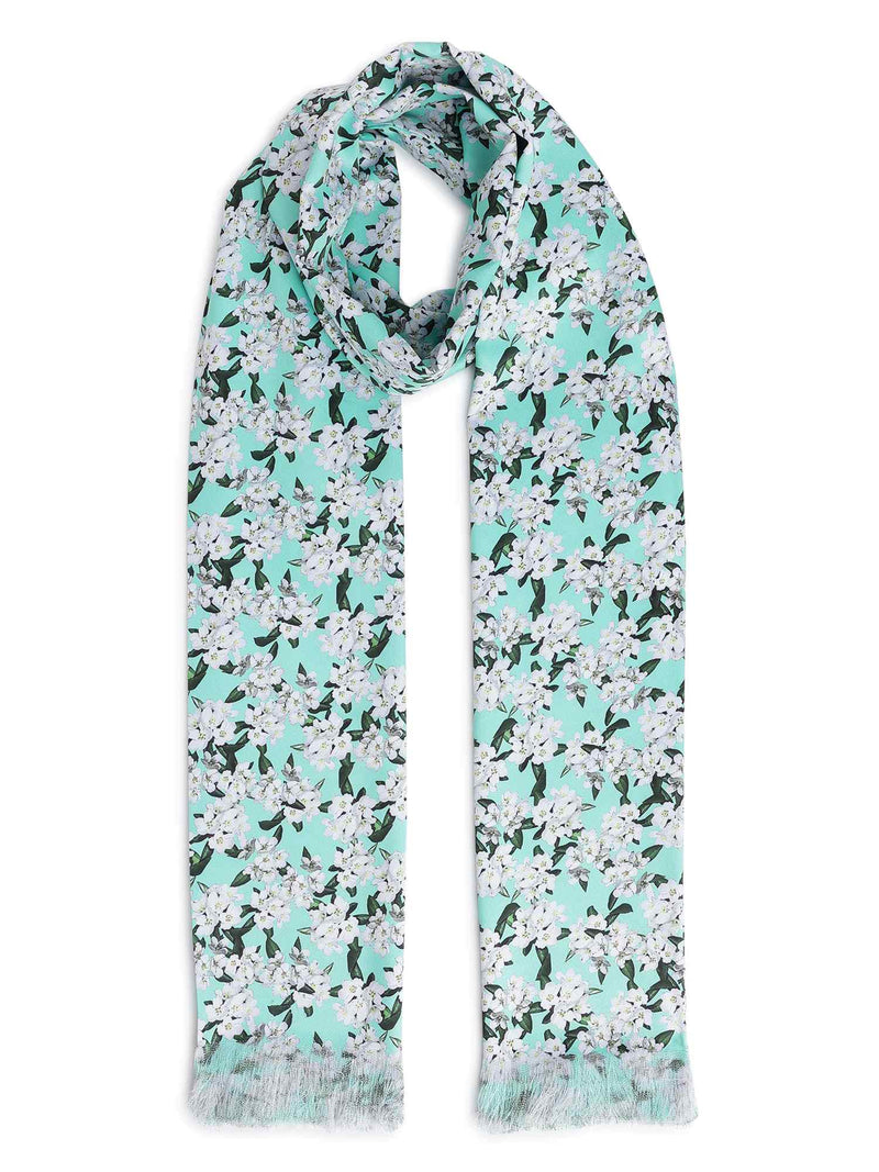 Turquoise Floral Stole & Pocket Square Set - TOSSIDO