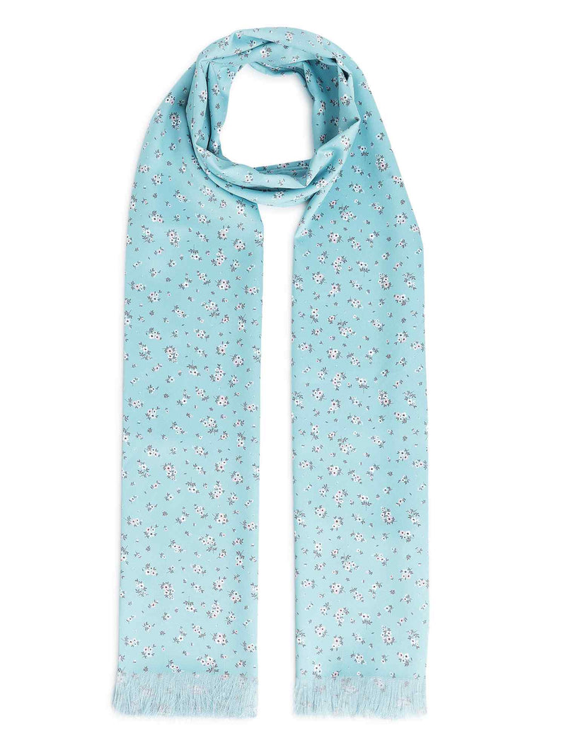 Turquoise Floral Stole & Pocket Square Set - TOSSIDO