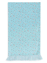 Turquoise Floral Stole & Pocket Square Set - TOSSIDO