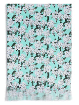 Turquoise Floral Stole & Pocket Square Set - TOSSIDO