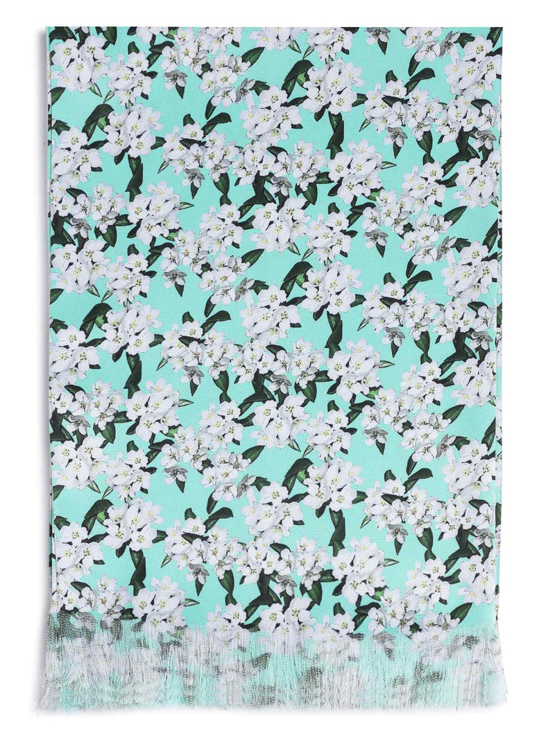 Turquoise Floral Stole & Pocket Square Set - TOSSIDO