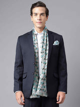 Turquoise Floral Stole & Pocket Square Set - TOSSIDO