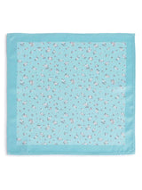 Turquoise Floral Stole & Pocket Square Set - TOSSIDO