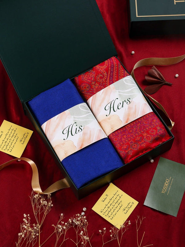 Ultimate Comfort: His Muffler & Her Cozy Stole Gift Ensemble - TOSSIDO