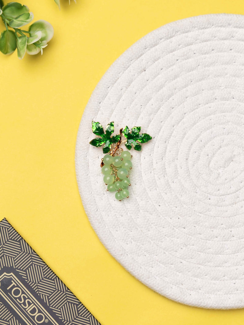 🍇 Verdant Gemstone Grape Cluster Brooch - TOSSIDO