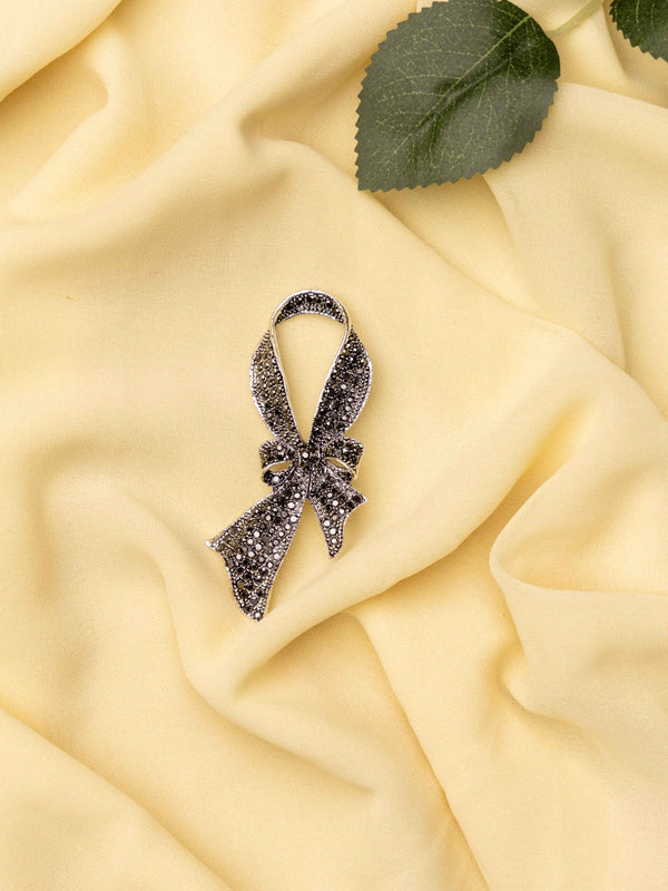 Vintage Crystal Bow Brooch - TOSSIDO