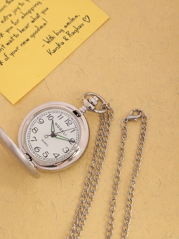 Vintage - Inspired Silver Pocket Watch with Chain – A Timeless Masterpiece - TOSSIDO