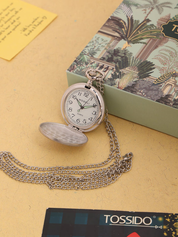 Vintage - Inspired Silver Pocket Watch with Chain – A Timeless Masterpiece - TOSSIDO