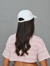 White A Embroidered Baseball Cap - TOSSIDO
