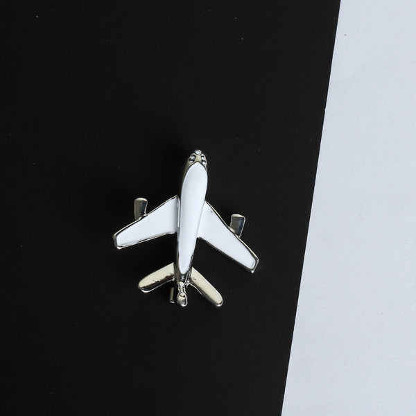 White Airplane Brooch - TOSSIDO