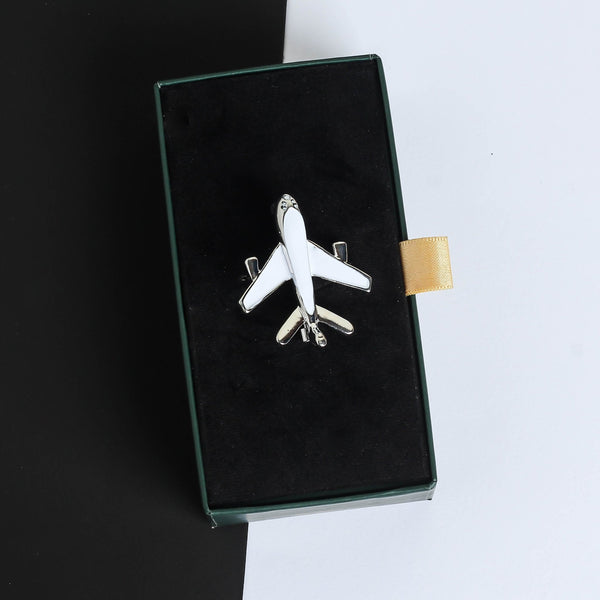 White Airplane Brooch - TOSSIDO