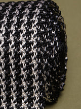 White & Black Abstract Silk Knitted Necktie - TOSSIDO