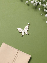 White Enamel Butterfly Pendant - TOSSIDO