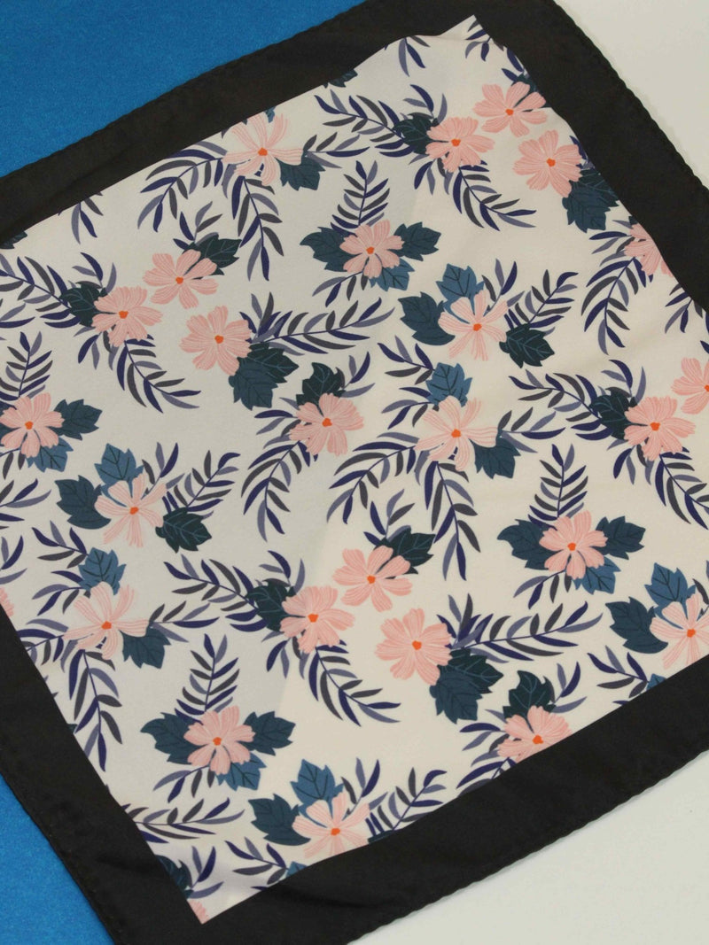 White Floral Pocket Square - TOSSIDO