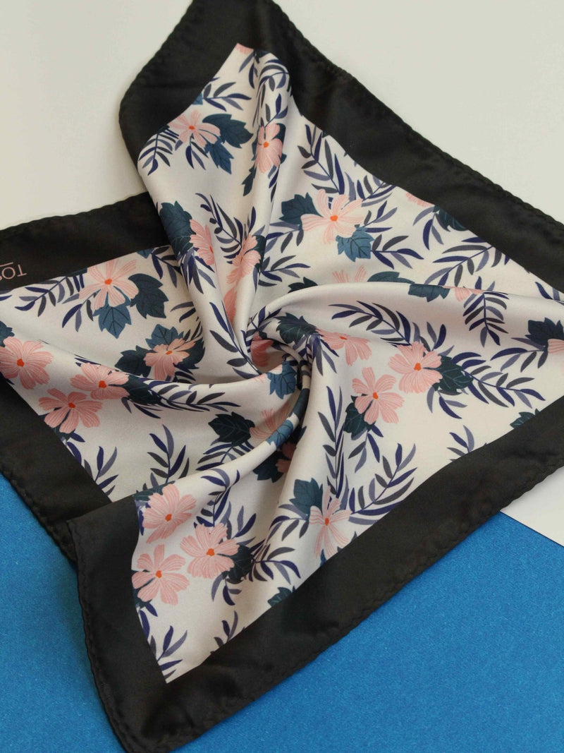 White Floral Pocket Square - TOSSIDO
