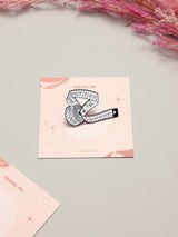 White Measuring Tape Enamel Pin - TOSSIDO