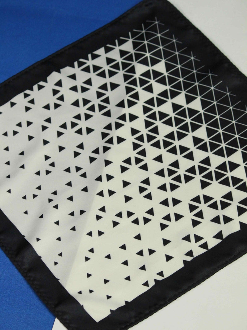 White & Midnight Blue Abstract Pocket Square - TOSSIDO