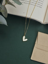 White Mosaic Heart Pendant Necklace