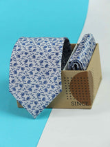 White Necktie & Pocket Square Giftset - TOSSIDO