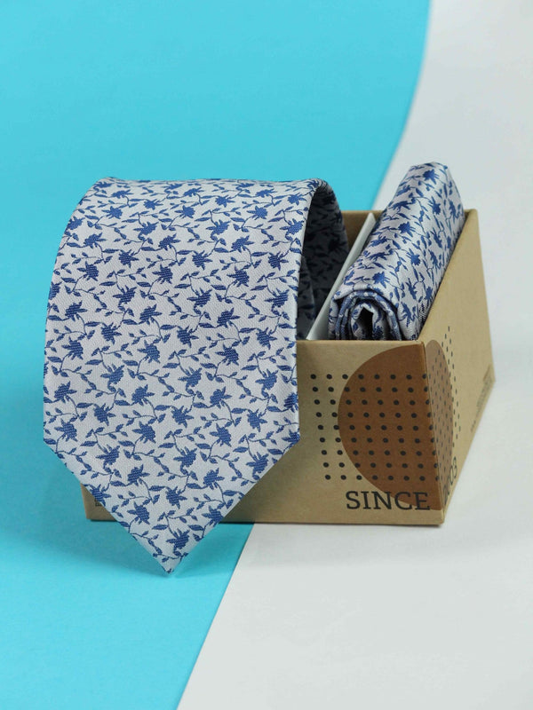 White Necktie & Pocket Square Giftset - TOSSIDO