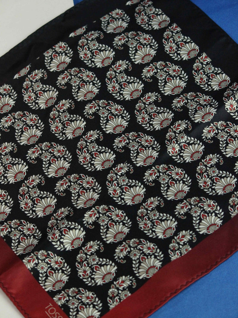 White Paisley Pocket Square - TOSSIDO