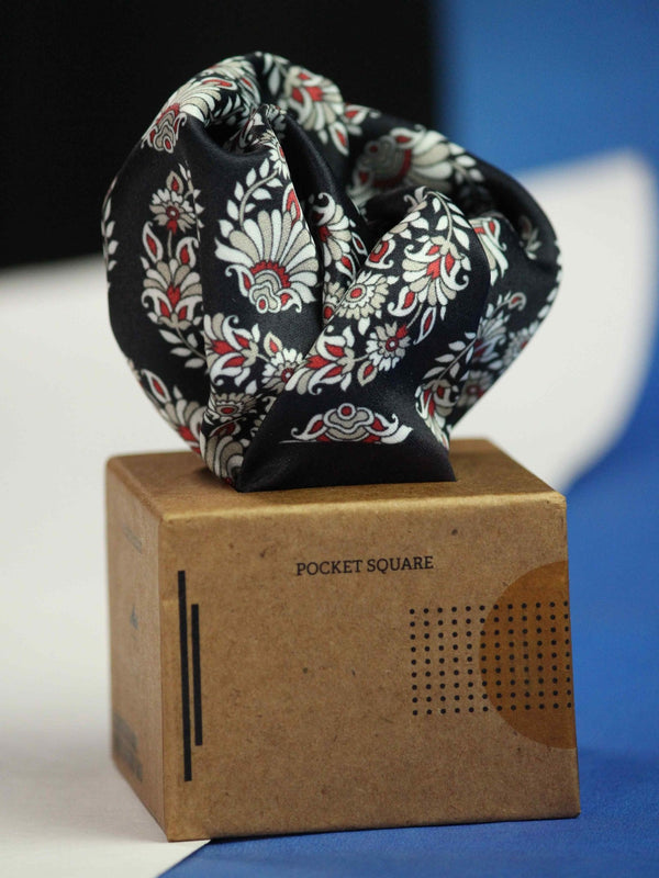 White Paisley Pocket Square - TOSSIDO
