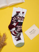 White Playing Card King Socks - TOSSIDO