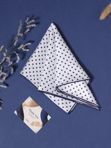 White Polka Silk Pocket Square - TOSSIDO