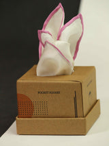 White Solid Silk Pocket Square - TOSSIDO