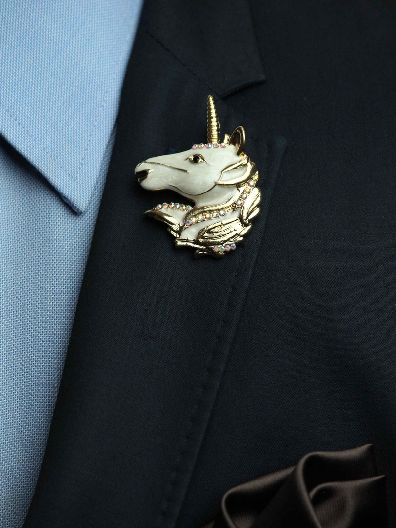 White Unicorn Brooch - TOSSIDO