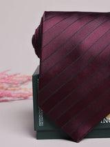 Wine Tonal Stripe Necktie - TOSSIDO