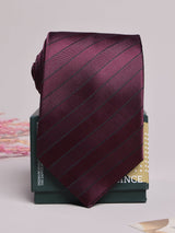 Wine Tonal Stripe Necktie - TOSSIDO