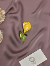 Yellow Enamel Tulip Brooch