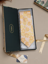 Yellow Floral Broad + Long Necktie - TOSSIDO