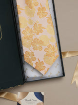 Yellow Floral Broad + Long Necktie - TOSSIDO