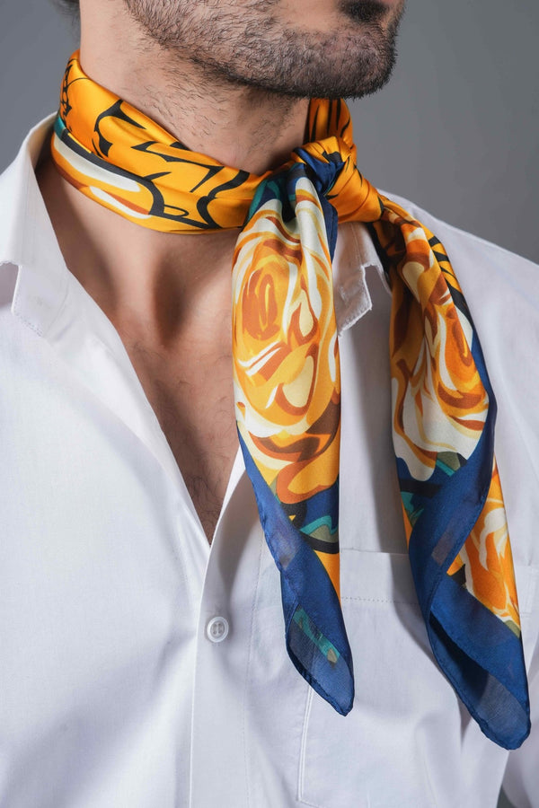 Yellow Floral Men's Neckerchief - TOSSIDO