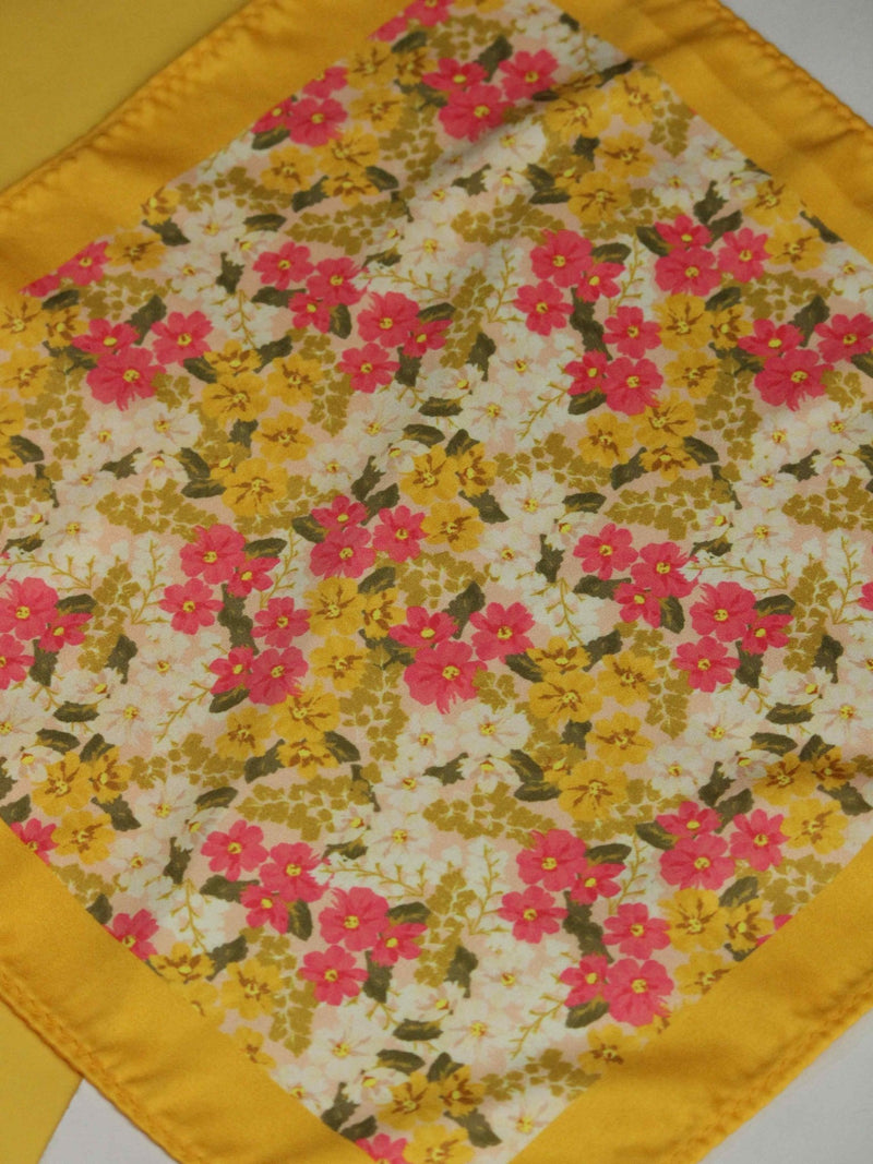 Yellow Floral Pocket Square - TOSSIDO