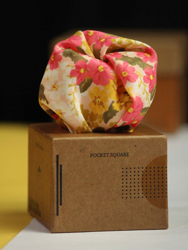 Yellow Floral Pocket Square - TOSSIDO