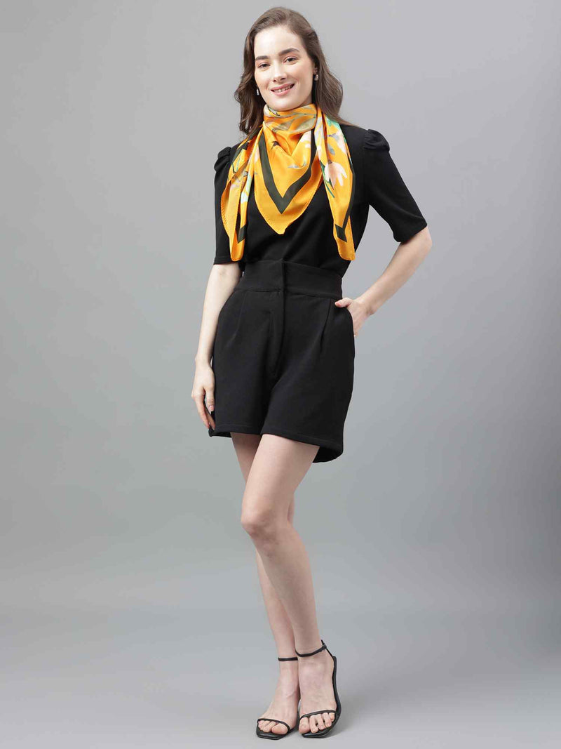 Yellow Floral Scarf & Scarf Bag Set - TOSSIDO