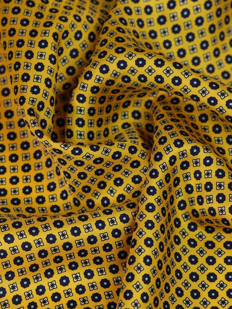 Yellow Floral Silk Pocket Square - TOSSIDO