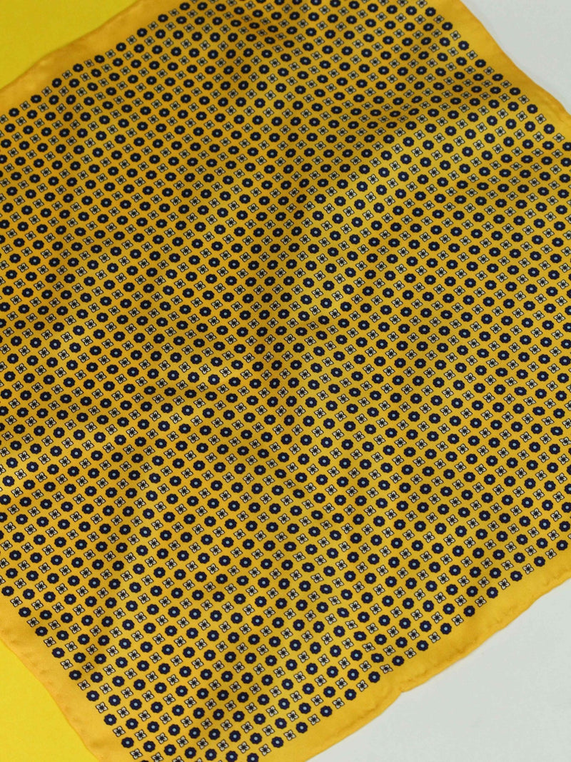 Yellow Floral Silk Pocket Square - TOSSIDO