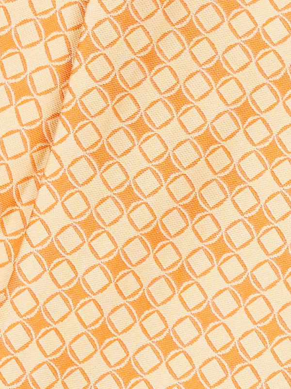 Yellow Geometric Woven Cravat & Pocket Square Set - TOSSIDO