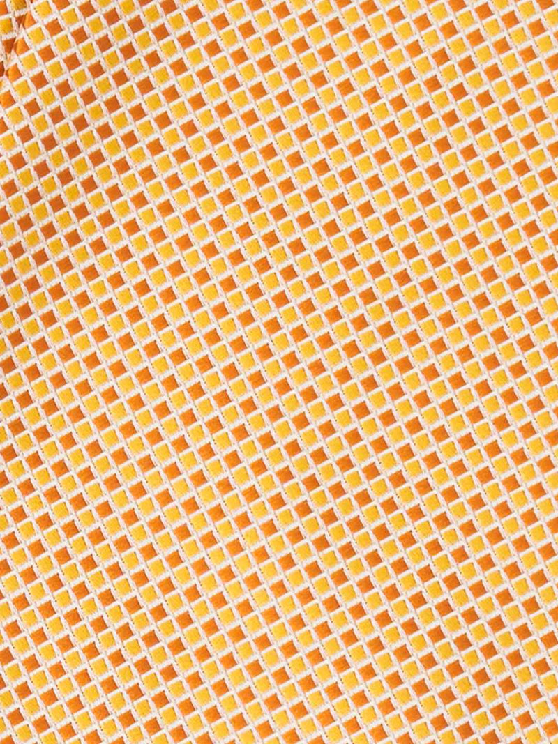 Yellow Geometric Woven Cravat & Pocket Square Set - TOSSIDO